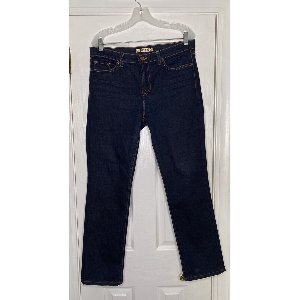 J Brand Women's Mid Rise Cigarette Denim‎ Jeans Ink Dark Wash 32